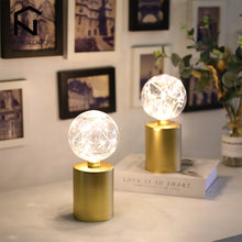 Load image into Gallery viewer, 2pcs Gold Candle Holder Battery Powered Table Lamp 8 Inch Cordless
