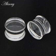 Load image into Gallery viewer, 2pcs White Black Transparent Acrylic Ear Tunnel Plug Ear Gauges
