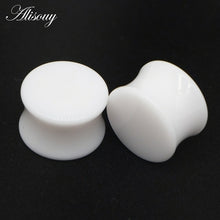 Load image into Gallery viewer, 2pcs White Black Transparent Acrylic Ear Tunnel Plug Ear Gauges
