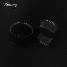 Load image into Gallery viewer, 2pcs White Black Transparent Acrylic Ear Tunnel Plug Ear Gauges
