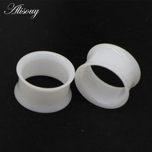 Load image into Gallery viewer, 2pcs White Black Transparent Acrylic Ear Tunnel Plug Ear Gauges

