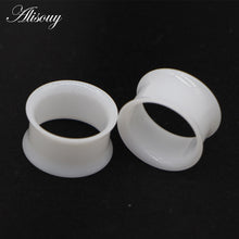 Load image into Gallery viewer, 2pcs White Black Transparent Acrylic Ear Tunnel Plug Ear Gauges
