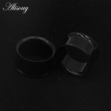 Load image into Gallery viewer, 2pcs White Black Transparent Acrylic Ear Tunnel Plug Ear Gauges
