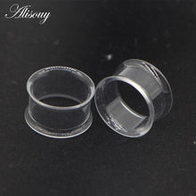 Load image into Gallery viewer, 2pcs White Black Transparent Acrylic Ear Tunnel Plug Ear Gauges
