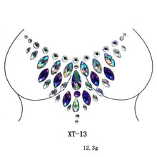 Load image into Gallery viewer, 3D Shiny Crystal Girl Temporary Tattoo Sticker Chest Acrylic
