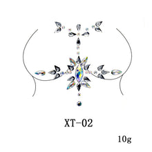 Load image into Gallery viewer, 3D Shiny Crystal Girl Temporary Tattoo Sticker Chest Acrylic
