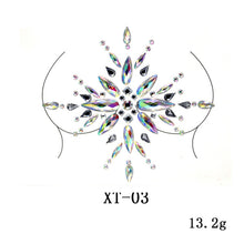 Load image into Gallery viewer, 3D Shiny Crystal Girl Temporary Tattoo Sticker Chest Acrylic
