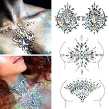 Load image into Gallery viewer, 3D Shiny Crystal Girl Temporary Tattoo Sticker Chest Acrylic
