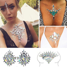 Load image into Gallery viewer, 3D Shiny Crystal Girl Temporary Tattoo Sticker Chest Acrylic
