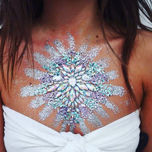 Load image into Gallery viewer, 3D Shiny Crystal Girl Temporary Tattoo Sticker Chest Acrylic
