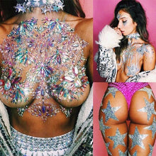Load image into Gallery viewer, 3D Shiny Crystal Girl Temporary Tattoo Sticker Chest Acrylic
