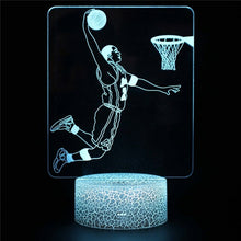 Load image into Gallery viewer, 3d Illusion Child Night Light Basketball Touch Sensor Remote
