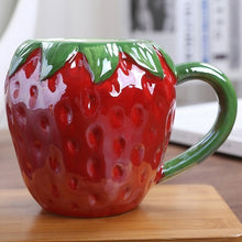 Load image into Gallery viewer, 450ML Creative Fruit Ceramic Mug Cute Strawberry Coffee Mug with
