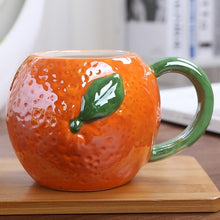 Load image into Gallery viewer, 450ML Creative Fruit Ceramic Mug Cute Strawberry Coffee Mug with
