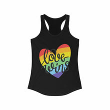 Load image into Gallery viewer, LGBT Rainbow Heart Love Wins Racerback Tank Top
