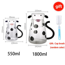 Load image into Gallery viewer, 550/1800ml Borosilicate Glass Water Carafe Set With Cup Transparent
