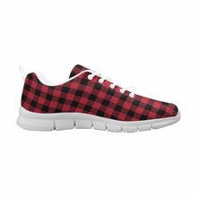 Load image into Gallery viewer, Uniquely You Sneakers for Men,   Buffalo Plaid Red and Black - Running
