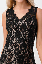 Load image into Gallery viewer, Mini Lace Dress Two Tone Lace V-Neck Dress
