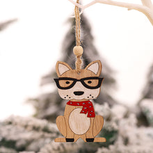 Load image into Gallery viewer, 4pcs Creative Red Hat Dog Wooden Craft Christmas Tree Decor Pendant
