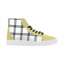 Load image into Gallery viewer, Buffalo Plaid Black and White    High Top  Canvas Womens Shoes
