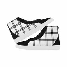Load image into Gallery viewer, Buffalo Plaid Black and White    High Top  Canvas Womens Shoes
