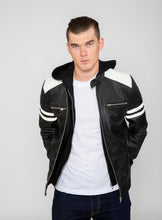 Load image into Gallery viewer, Men's Hawk Hooded PU Faux Leather Moto Jacket
