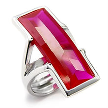 Load image into Gallery viewer, 7X248 - Rhodium 925 Sterling Silver Ring with Synthetic Garnet in Ruby
