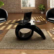 Load image into Gallery viewer, Coffee Table with Oval Glass Top High Gloss White
