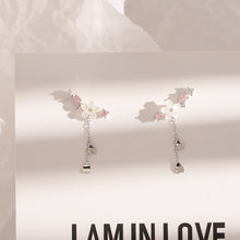 Load image into Gallery viewer, 925 Sterling Silver Romantic Pink Cherry Blossom Shell Tassel Earrings
