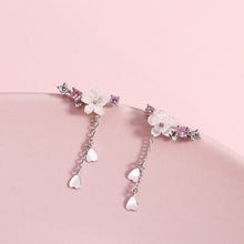 Load image into Gallery viewer, 925 Sterling Silver Romantic Pink Cherry Blossom Shell Tassel Earrings
