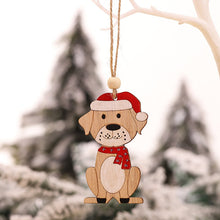 Load image into Gallery viewer, 4pcs Creative Red Hat Dog Wooden Craft Christmas Tree Decor Pendant
