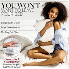 Load image into Gallery viewer, Beckham Hotel Series Gel Pillow (Pack of 2) Luxurious Plush Gel Pillow
