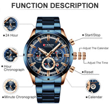 Load image into Gallery viewer, Curren Men Watch Top Brand Luxury Sports Quartz Mens Watches Full
