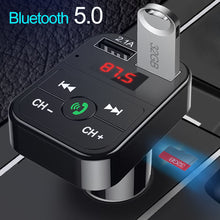 Load image into Gallery viewer, Car Bluetooth 5.0 Fm Transmitter Wireless Handsfree Audio Receiver
