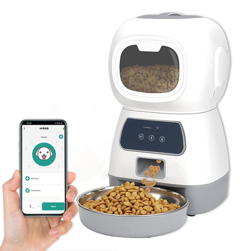 Cat or Dog Smart Feeder With Stainless Steel Bowl WiFi Timing