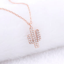 Load image into Gallery viewer, Charms Cactus Necklace Cubic Zirconia Stone Hawaii
