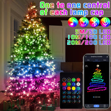 Load image into Gallery viewer, Christmas Tree RGB Lights Smart Bluetooth Control USB LED String Lamp
