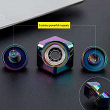 Load image into Gallery viewer, Colorful Small Square Magnetic Fidget Spinner Fingertip Gyro Metal
