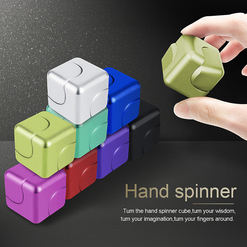 Colorful Small Square Magnetic Fidget Spinner Fingertip Gyro Metal