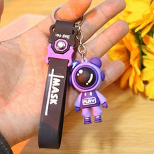 Load image into Gallery viewer, Cute Pvc Colorful Bear Keychain Handmade Diy Tassels Gloomy Bear Car
