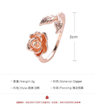 Load image into Gallery viewer, Adjustable vintage rose open ring
