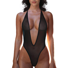 Load image into Gallery viewer, Deep V Sexy Bikini 2022 Woman One Piece Sheer Swimsuit Women Maillot
