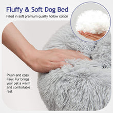 Load image into Gallery viewer, Donut Dog Bed Warm Soft Long Plush Pet Cushion For Samll Large Dog
