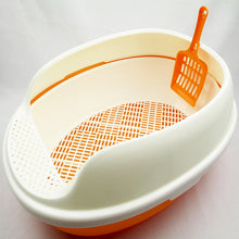 Load image into Gallery viewer, Double-layer Semi-enclosed Cat Litter Box Toilet Plastic Hollow Splash
