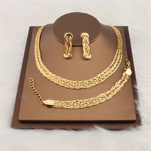 Load image into Gallery viewer, Dubai Africa Big Gold Color Choker Necklace Bracelet Set For Women Hip
