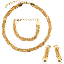 Load image into Gallery viewer, Dubai Africa Big Gold Color Choker Necklace Bracelet Set For Women Hip
