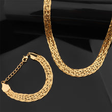 Load image into Gallery viewer, Dubai Africa Big Gold Color Choker Necklace Bracelet Set For Women Hip
