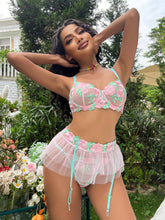 Load image into Gallery viewer, Ellolace Ruffles Luxury Lace Lingeries Fairy Floral Embroidery
