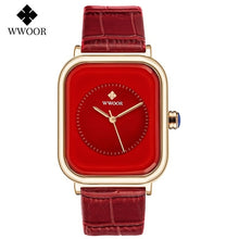 Load image into Gallery viewer, Fashion Women Watches 2021 New WWOOR Brand White Leather Rectangle
