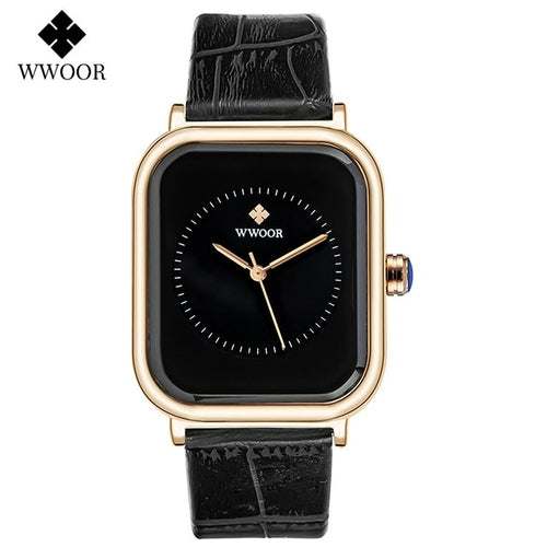 Fashion Women Watches 2021 New WWOOR Brand White Leather Rectangle